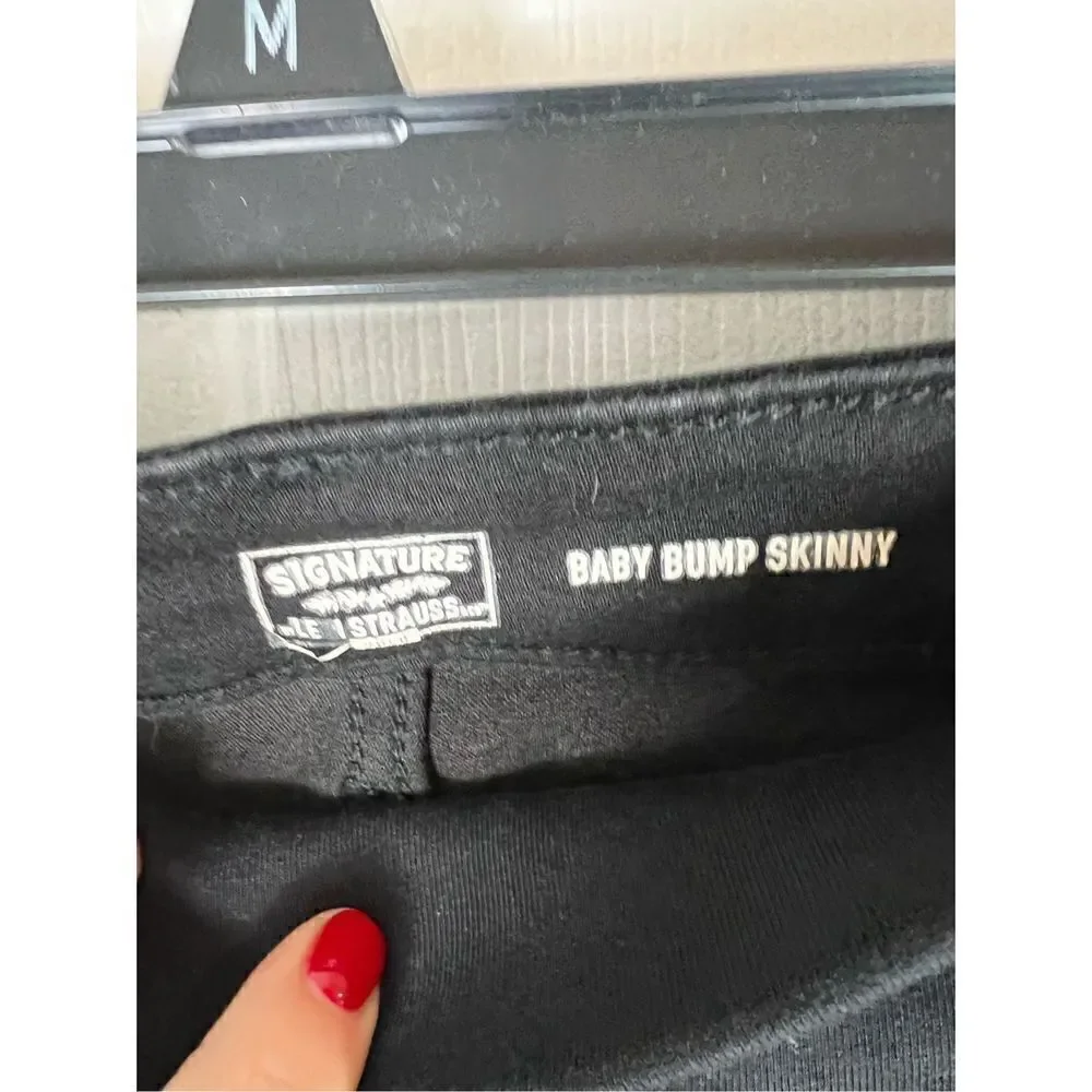 Levi’s Womens Maternity Baby Bump Skinny Black Jeans Size Large